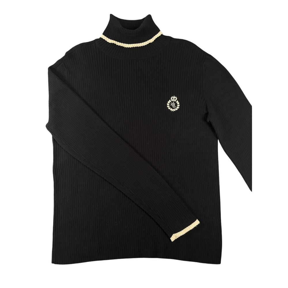 Vintage Lauren Active Ralph Lauren XL Black LRL Crest Turtleneck